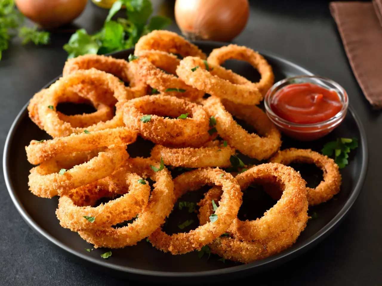 smażenie krążk&oacute;w cebulowych idealna temperatura