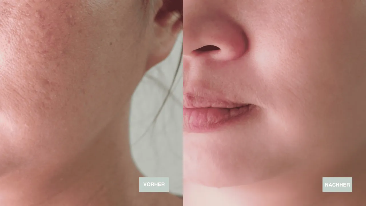 Vorher-Nachher-Bilder trockene Haut vs. hydrierte Haut