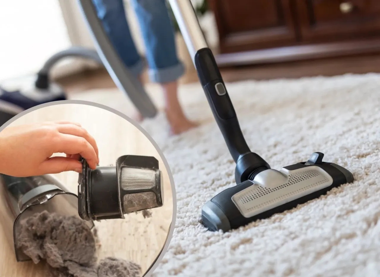 Kalendarz z zaznaczonymi datami czyszczenia odkurzacza, harmonogram pielęgnacji