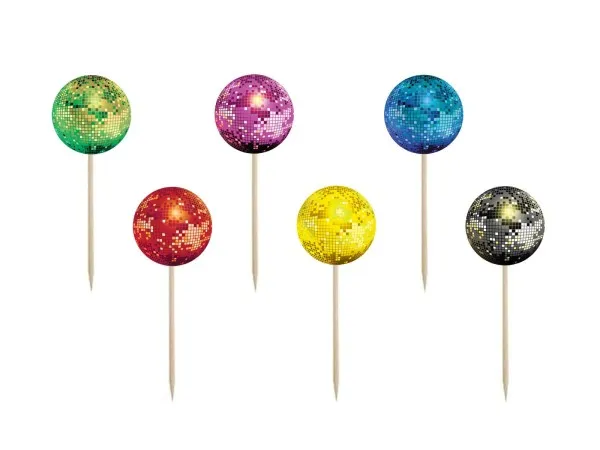 dekoracje impreza lata 80 kula dyskotekowa neony
