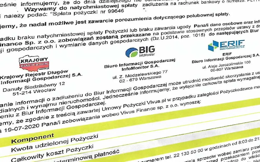 Wniosek o usunięcie wpisu BIG wzór