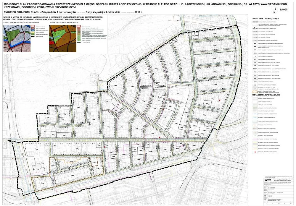 plan zagospodarowania osiedla z opisem element&oacute;w