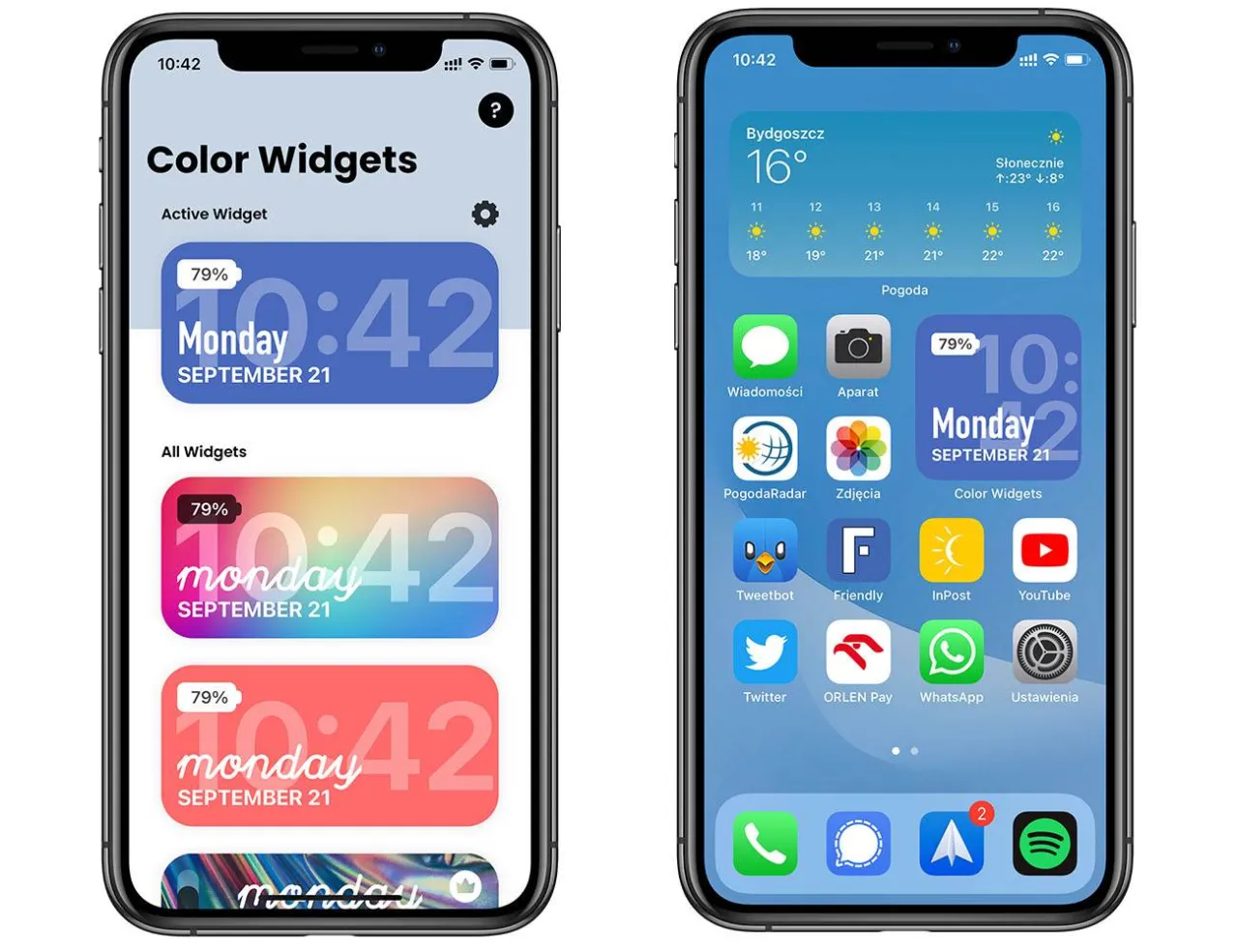 iPhone 13 widżety bateria centrum sterowania