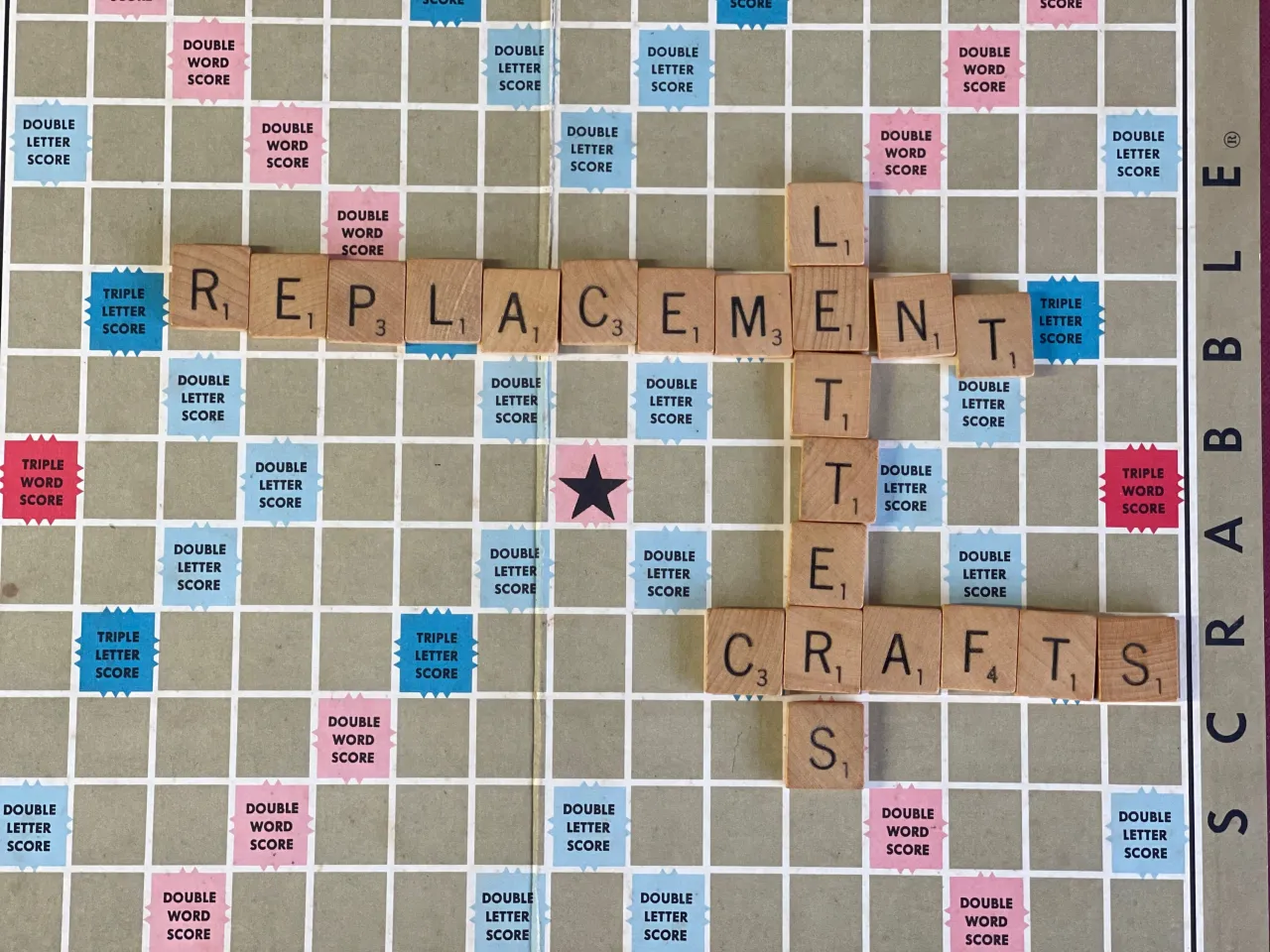 Scrabble board with Polish letters and tiles