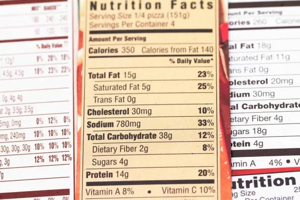 etykieta wartości odżywczych pizza mrożona