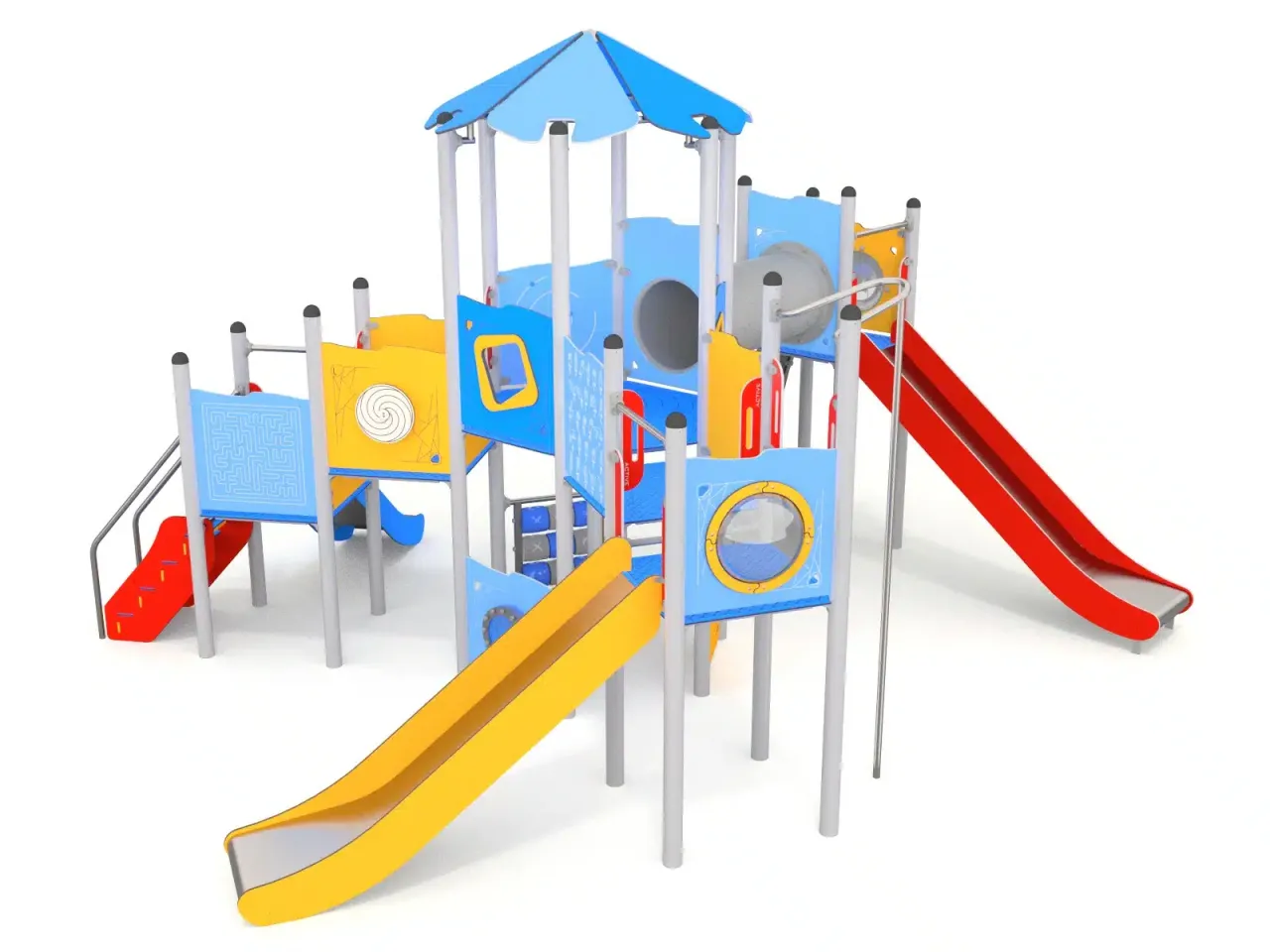 różne urządzenia na placu zabaw dla dzieci