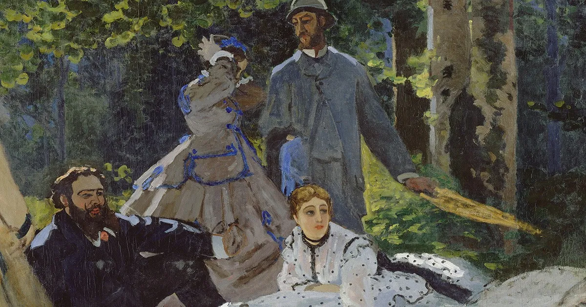 Almuerzo sobre la hierba Claude Monet cuadro completo