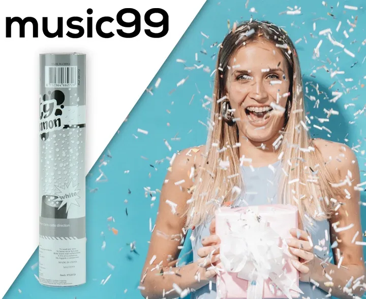 osoba trzymająca tubę konfetti gotową do odpalenia