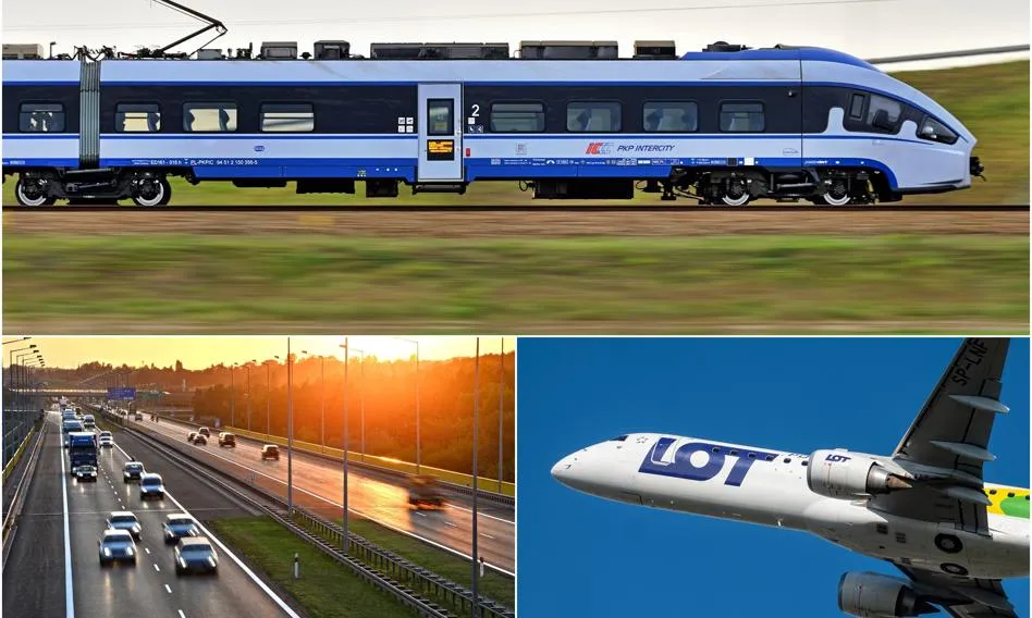 Porównanie czasów i kosztów podróży Kraków Gdańsk samochód pociąg samolot