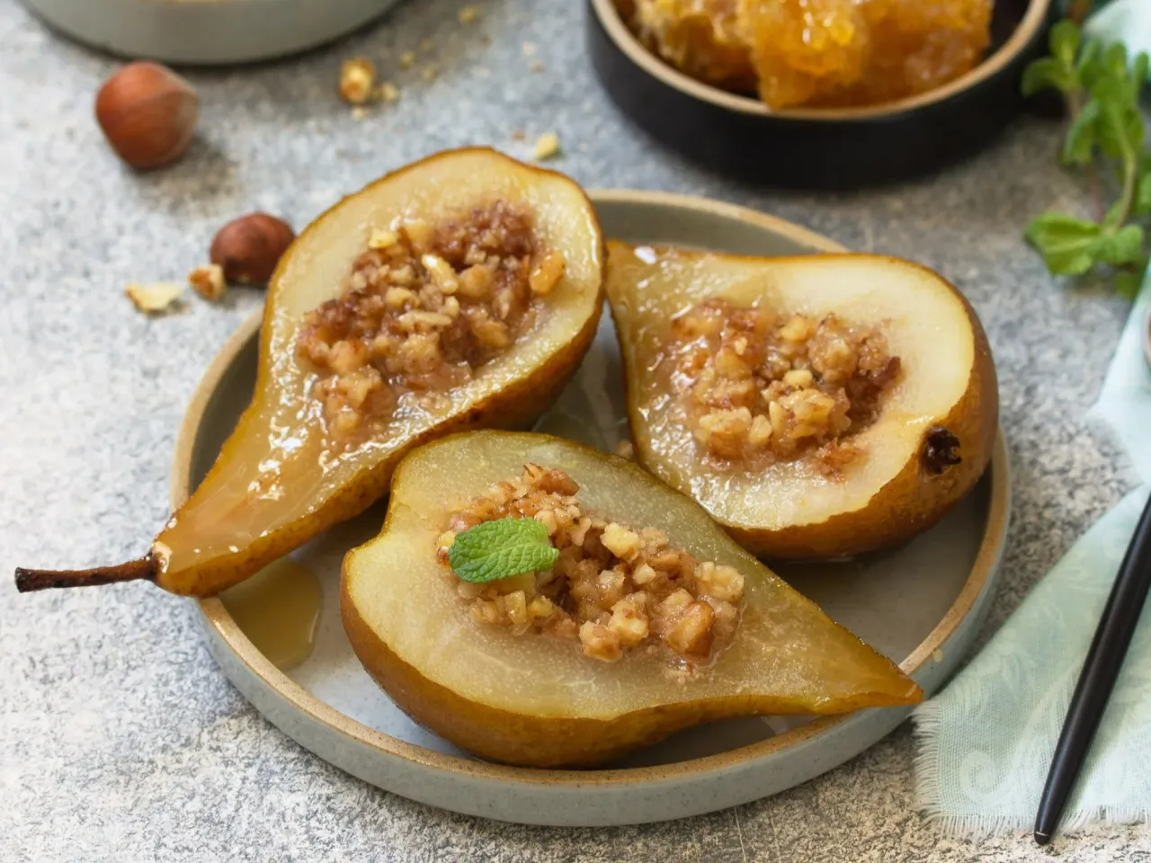 gruszka przekrój pestki gniazdo nasienne