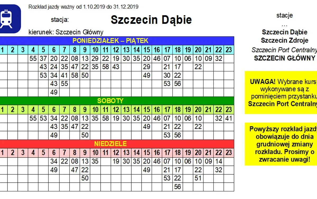 Zdjęcie Rozkład jazdy Szczecin Stargard - Sprawdź godziny odjazdów i połączenia