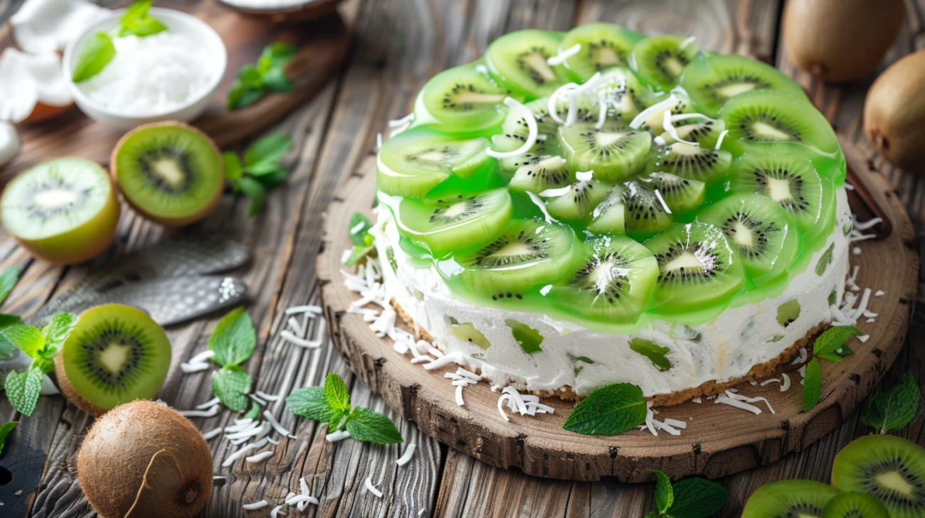 Zdjęcie Ciasto z kiwi i galaretką: Przepis na tropikalną przyjemność