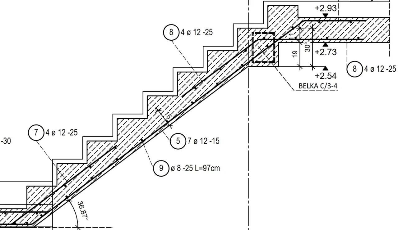przekrój żelbetu otulina zbrojenie