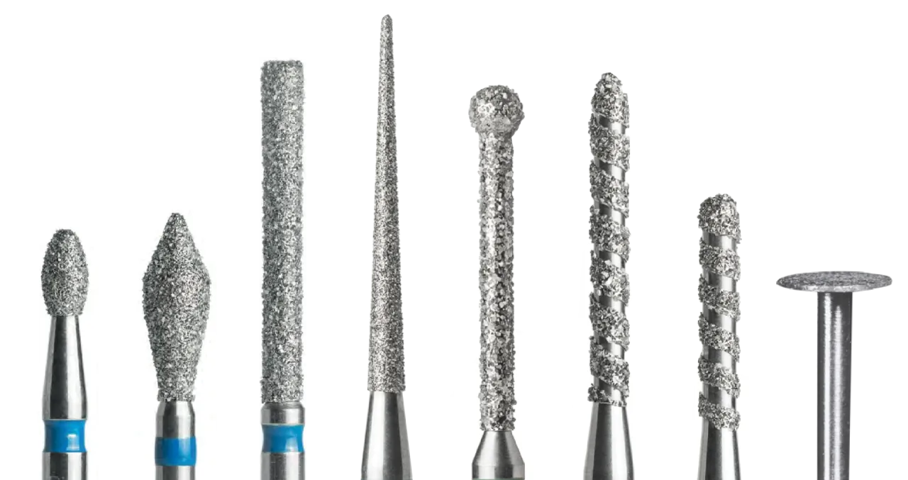 kształty wierteł stomatologicznych