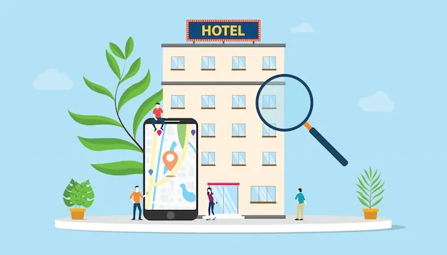 Smartphone Hotel Suche Kartenansicht