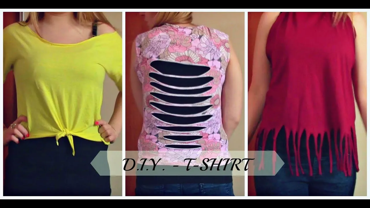 Przed i po przeróbce bluzki DIY