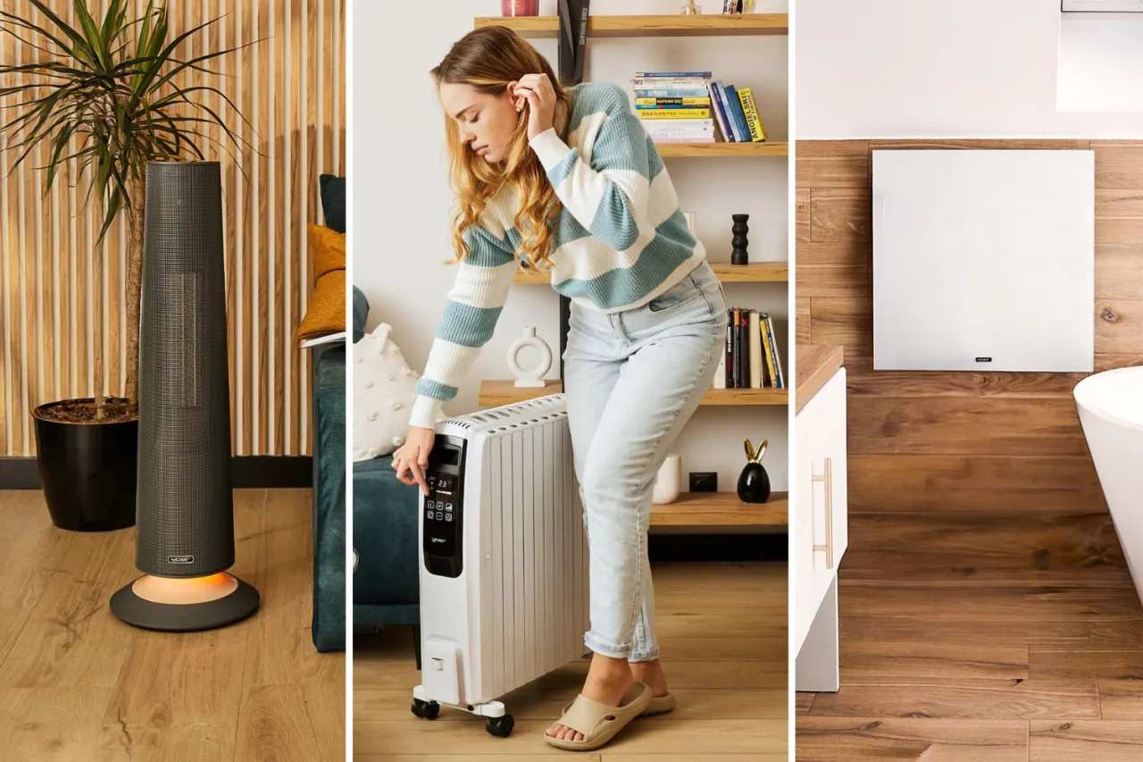 różne typy grzejników elektrycznych, promiennik podczerwieni, farelka