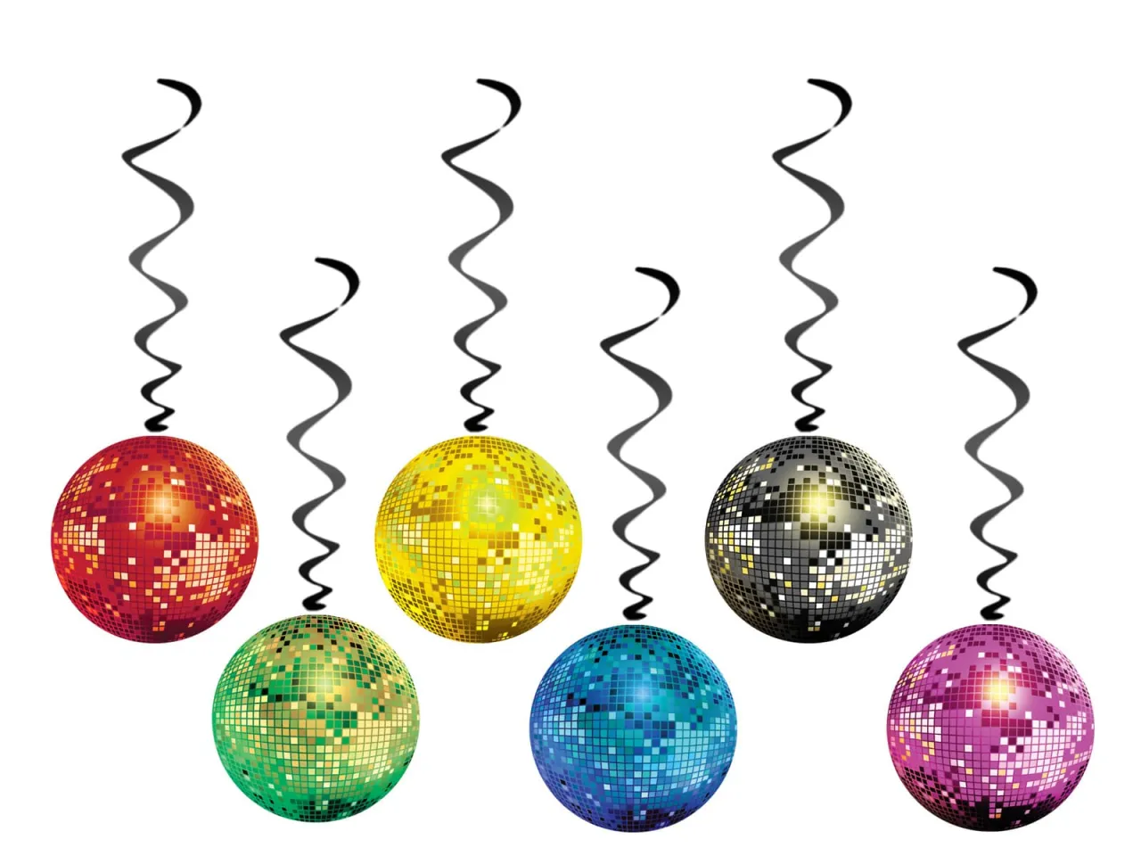 dekoracje impreza lata 80 kula dyskotekowa neony