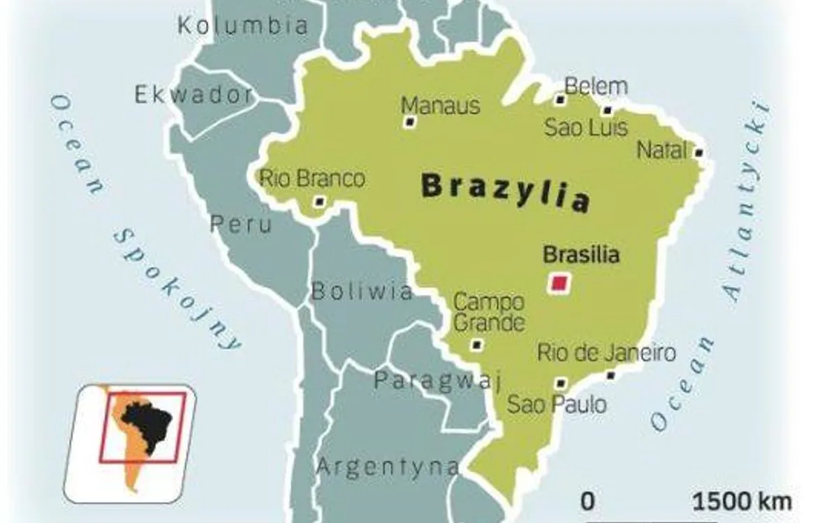 mapa bezpieczeństwa Brazylia regiony