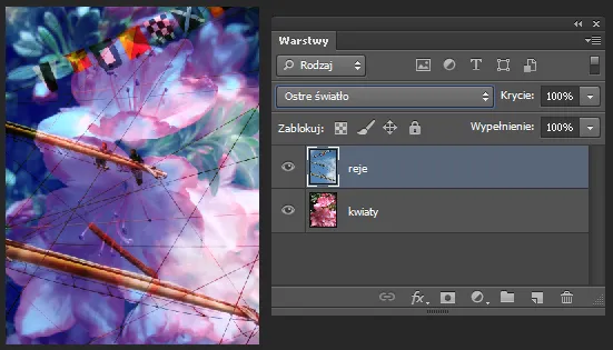 Warstwa dopasowania kolor kryjący tryby mieszania Photoshop