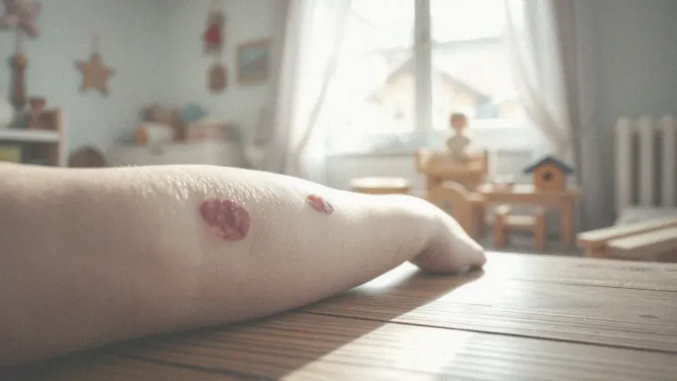 Dziecko ze strupami po ospie wietrznej