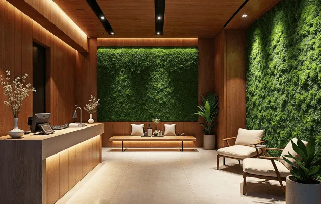 zdrowy mech stabilizowany w nowoczesnym wnętrzu