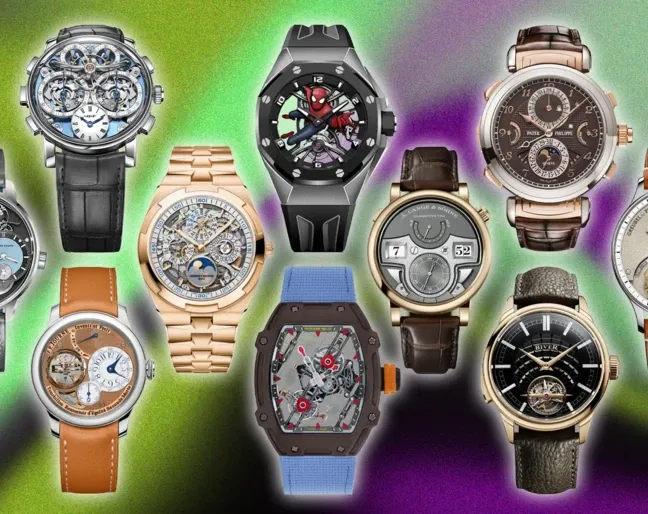 Kolaż szwajcarskich zegark&oacute;w męskich r&oacute;żnych marek i styl&oacute;w
