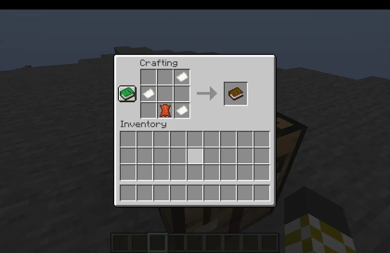 Minecraft crafting table book recipe