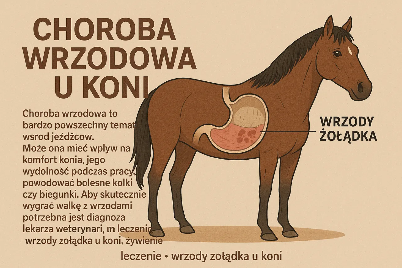 koń z objawami wrzodów żołądka