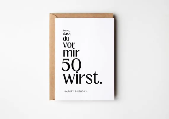 Lustige Geburtstagskarte 50 Jahre