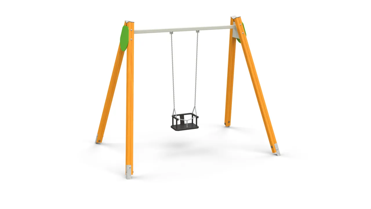 różne rodzaje huśtawek na placu zabaw