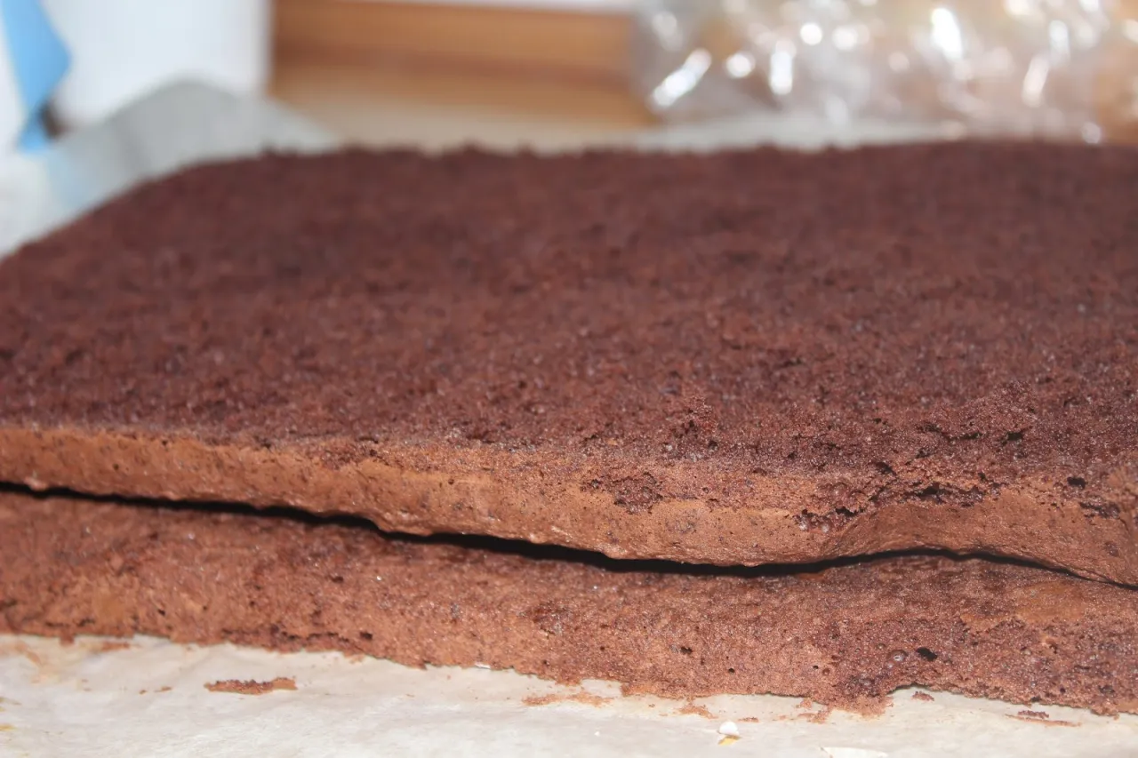 Składniki na biszkopt czekoladowy na stole