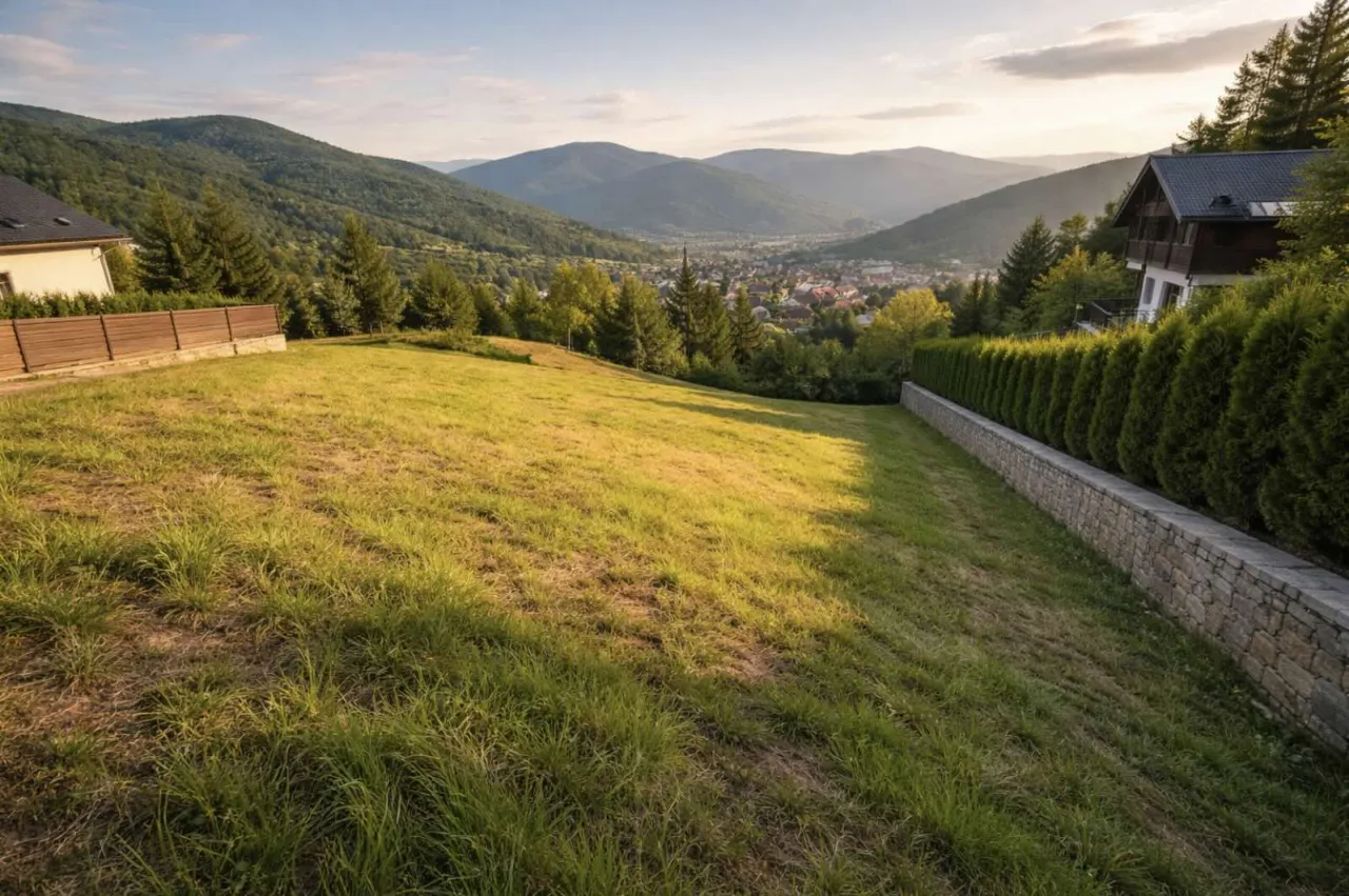Działka budowlana z widokiem na okolicę