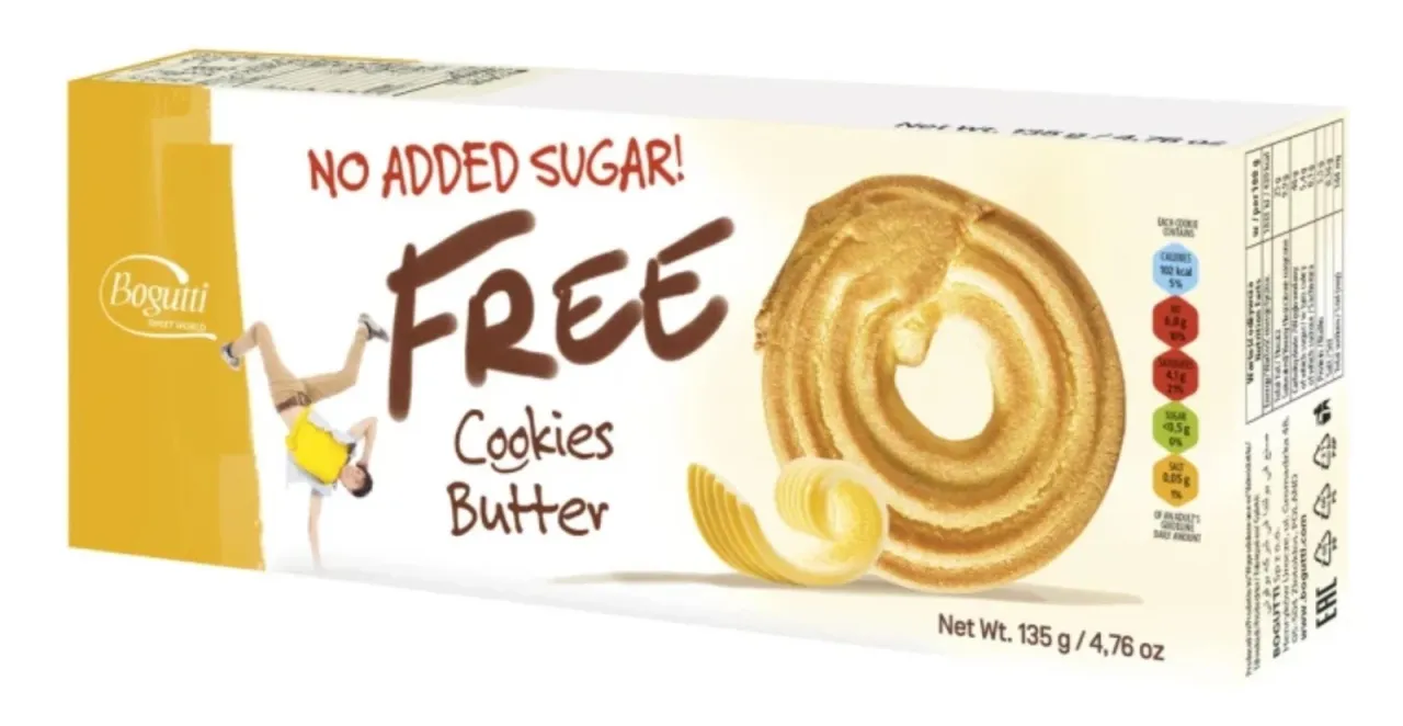 r&oacute;żne opakowania ciastek bogutti w sklepie