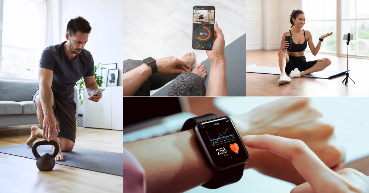 aplikacje fitness na smartfonie, osoba monitorująca postępy