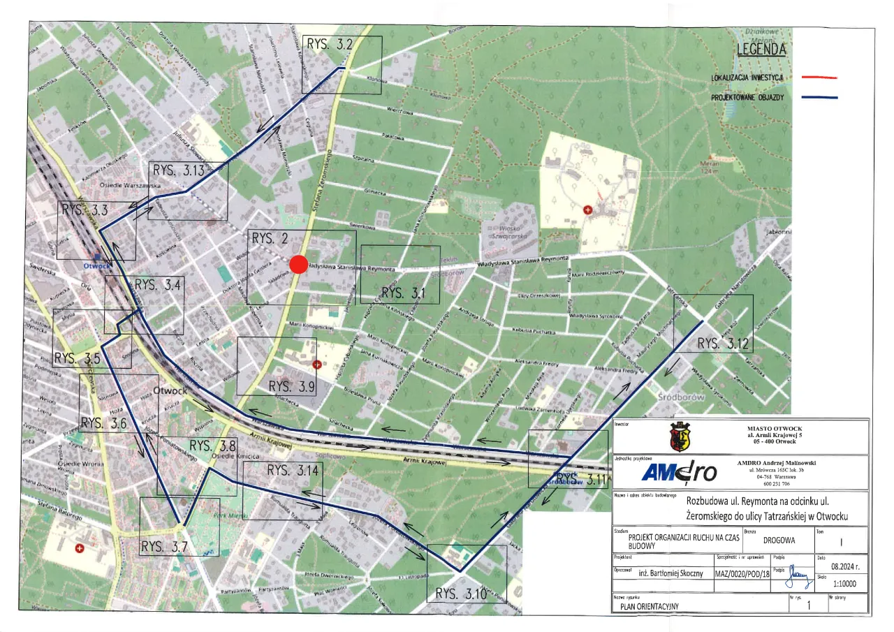 Mapa dojazdu Powiatowe Centrum Zdrowia Otwock