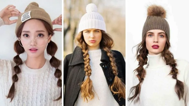 Fryzury pod czapkę długie włosy