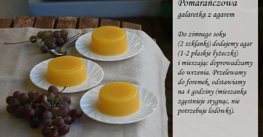 składniki do domowych galaretek agar żelatyna