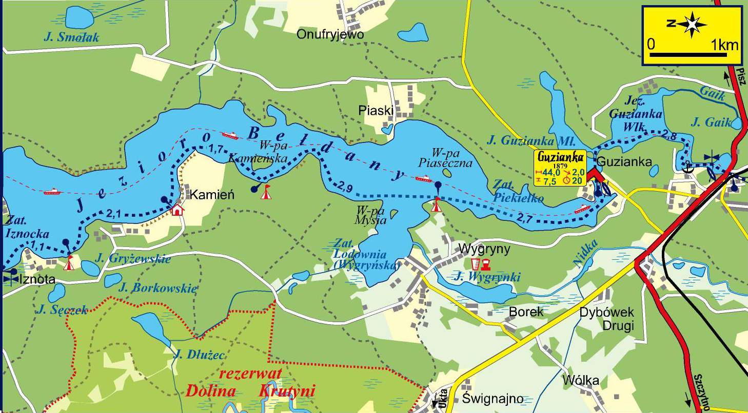 Mapa Papieskich Szlaków Kajakowych w Polsce