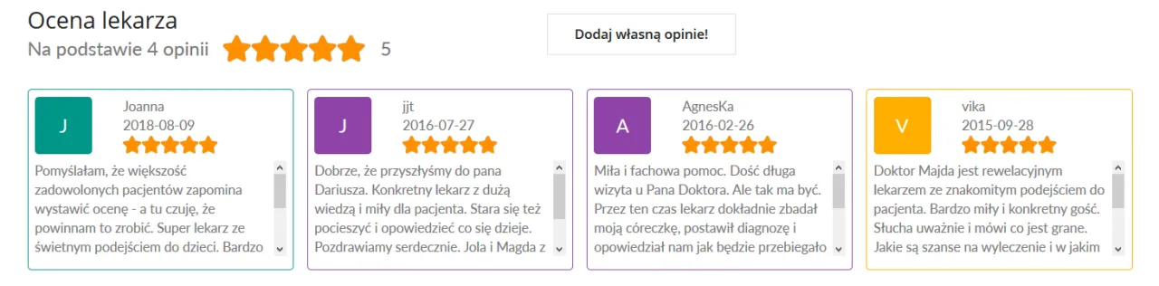 Jak napisać dobrą opinię o lekarzu infografika