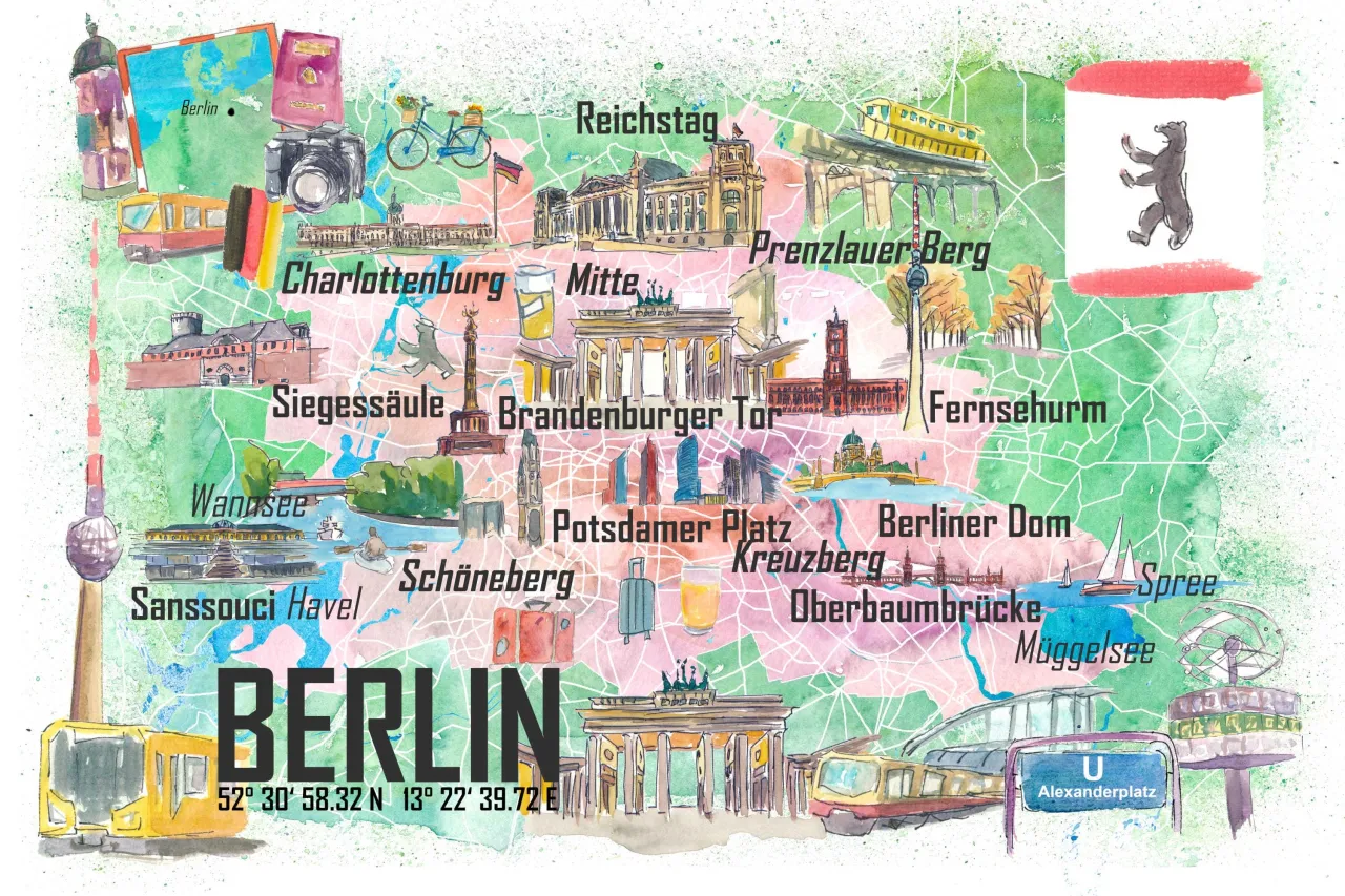 Mappa attrazioni principali Berlino