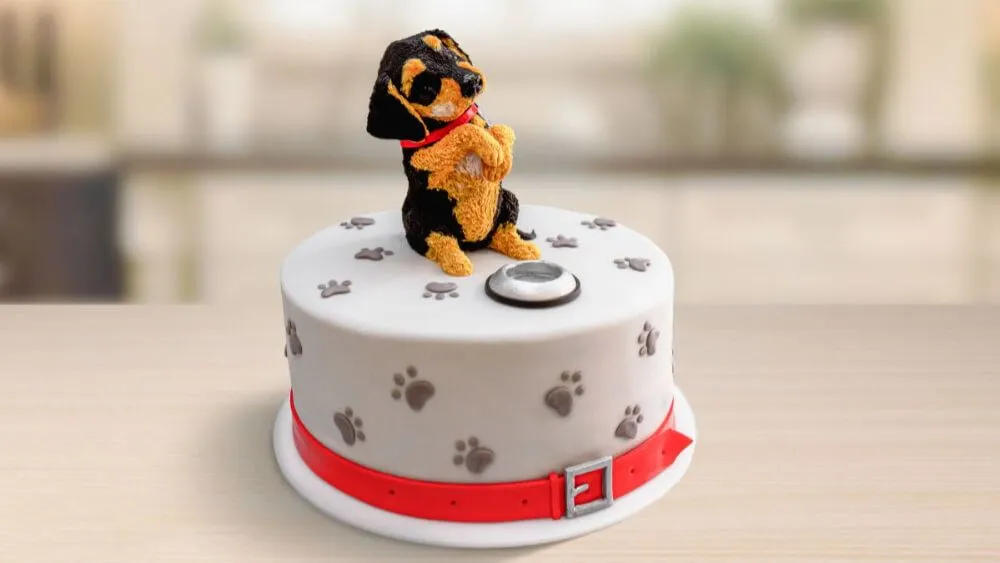 kolorowe dekoracje z masy cukrowej na torcie dla dzieci