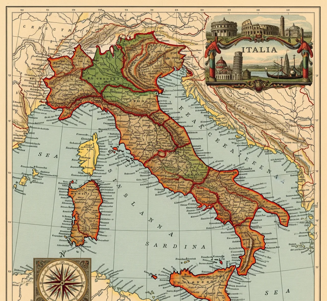 Mapa pasm g&oacute;rskich Włoch