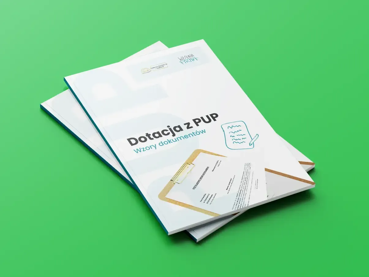 Mam komornika, czy dostanę dofinansowanie z PUP? Na okładce broszury 