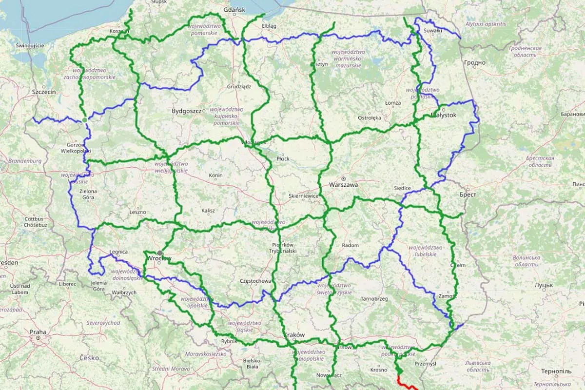Mapa Polski trasy motocyklowe