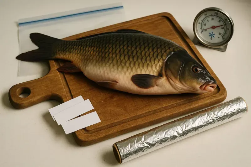 prawidłowe pakowanie karpia do zamrażarki