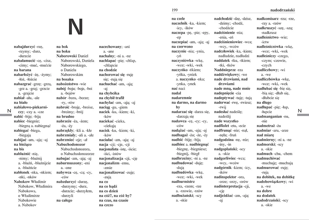 porównanie dwóch różnych słowników obok siebie, jeden duży wielotomowy, drugi kieszonkowy