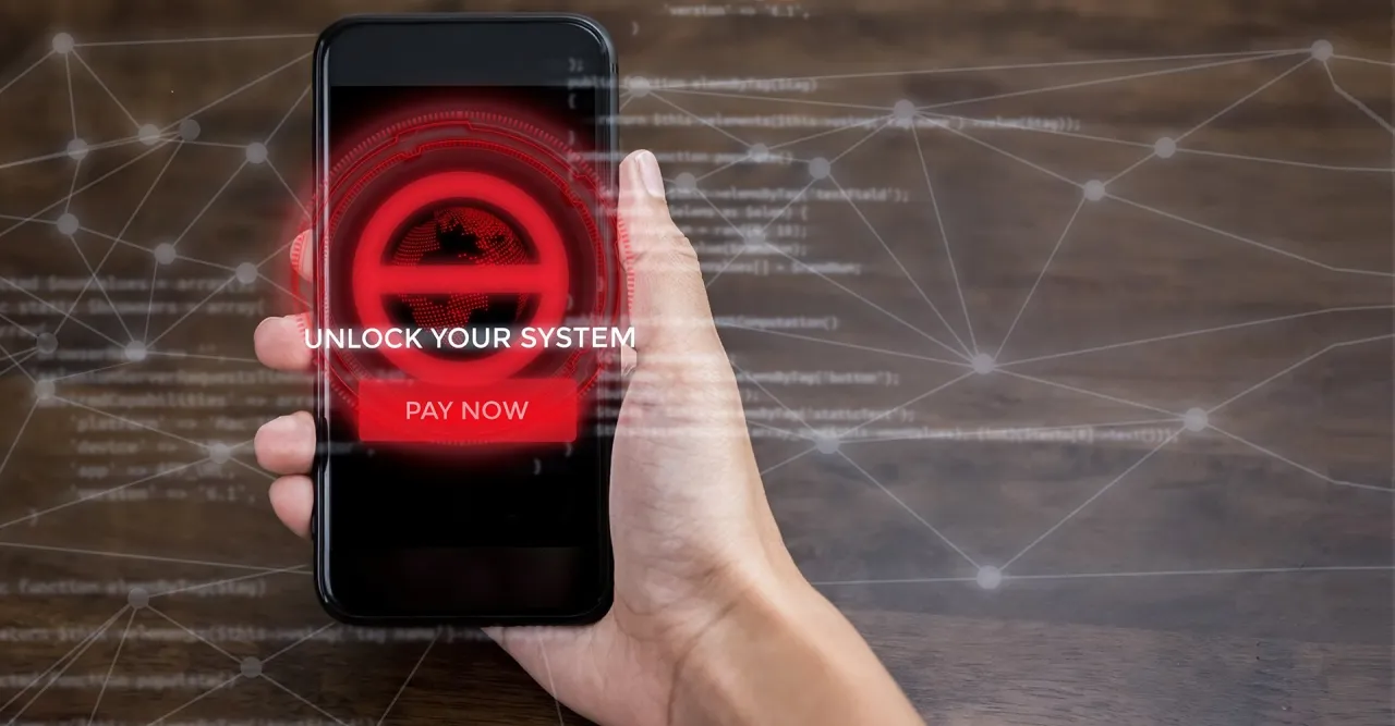 Telefon z czerwonym ostrzeżeniem