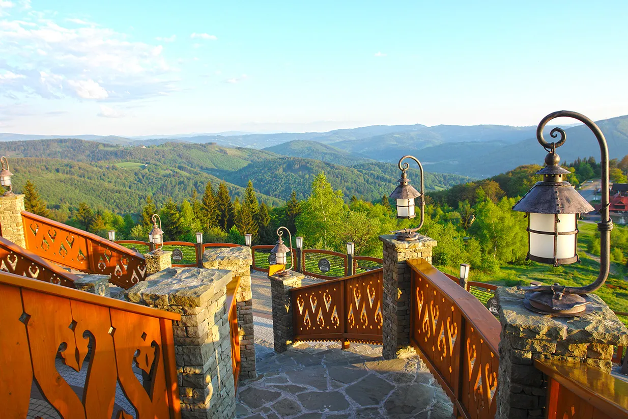 Restauracja Ustroń widok na góry