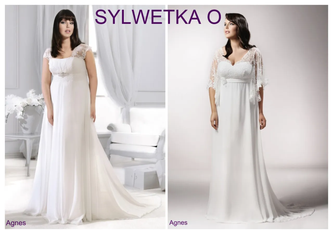 Suknie ślubne dla dużego biustu fasony A empire prosta